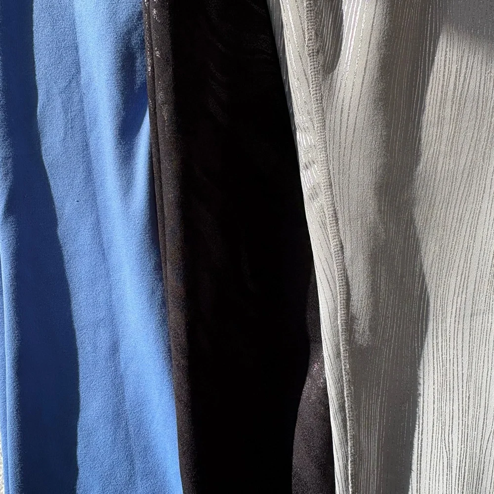 Lot of 3 Zella Girl Leggings XL 14/16 Black Blue Grey Athleisure